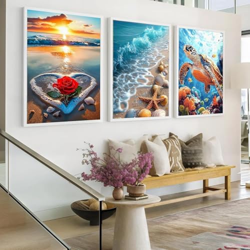 PHANTASYART 6 Pack Beach Paint by Numbers Kit for Adults Beginners 8x12inch - Image 4