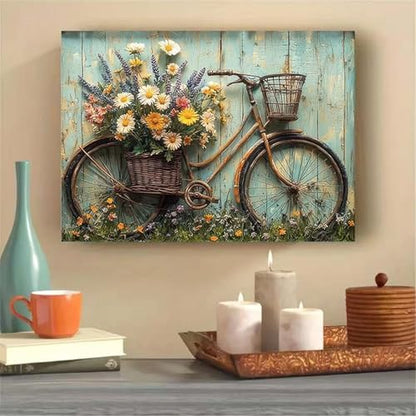 GEMOUJ Bicycle Paint by Numbers Kits for Adults Beginners Flower Number Kits on Canvas,DIY Easy Flower Oil Painting Kits,Home Wall Decor 16 X 20 Inch - Image 4