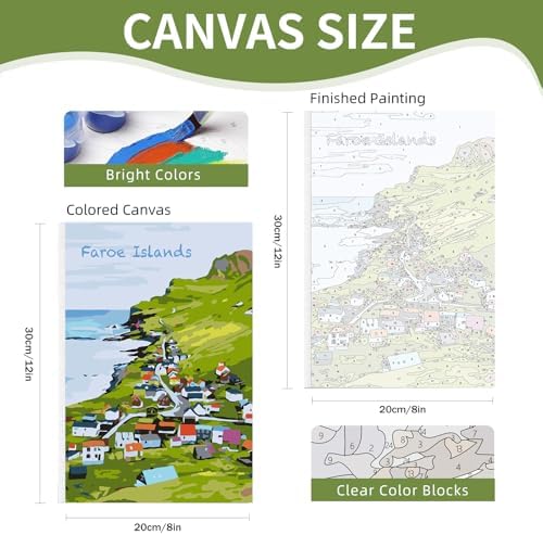 4 Pack Framed Paint by Numbers Kit for Adults Beginner with Wooden Easel, Landscape Easy Paint by Numbers with Frame, DIY Adult Paint by Numbers Kits on Canvas Framed for Home Decor Gift 8x12 Inch - Image 5