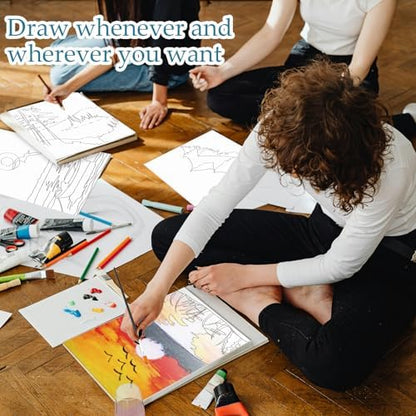 Ctosree 12 Sets Pre Drawn Canvas Kit for Painting,Natural Scenery,8 x 10 in - Image 6