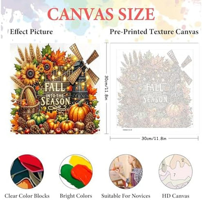 AIBOERL Paint by Numbers Kit for Adults Beginner,Fall Pumpkin, 12X16In - Image 3
