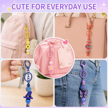 Beadable Keychain Kit with Silicone Beads, Beadable Keychain Bars - Image 7