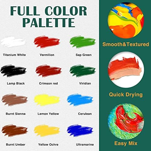 ESRICH Canvas Painting Kit, Acrylic Paint Set with 30 Paint Brushes - Image 5