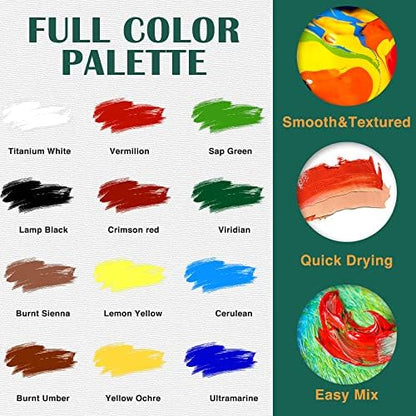 ESRICH Canvas Painting Kit, Acrylic Paint Set with 30 Paint Brushes - Image 5