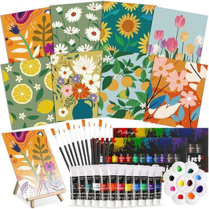 Cholemy 36 Pcs Paint and Sip Kit Gift for Adults 8''x10'',Flowering by Cholemy