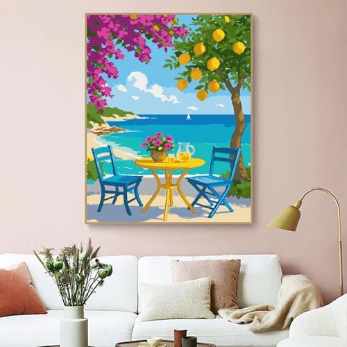 ZRIZQ Landscapes Paint by Numbers Kit for Adults Beginner,Lemon Tree,16x20 - Image 3