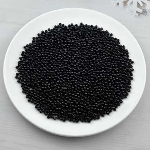 2000pcs Acrylic Round Beads for Crafts 4mm Resin Candy Color Spacer Beads with Hole for Jewelry Making Sewing Crafts Decoration Necklaces Bracelets Earrings Supplies(Black) - Image 2
