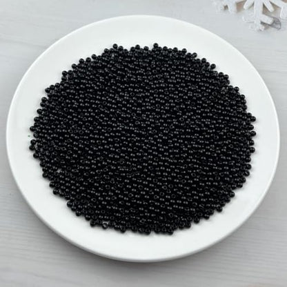 2000pcs Acrylic Round Beads for Crafts 4mm Resin Candy Color Spacer Beads with Hole for Jewelry Making Sewing Crafts Decoration Necklaces Bracelets Earrings Supplies(Black) - Image 2