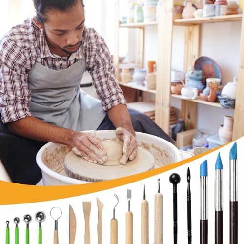 Leyclub 29 PCS Clay Tool, Clay Sculpting Tools Kit, Pottery Tools Can be Used for Stippling, Carving, Molding, and Shaping Clay Crafts, for Beginners, Hobbyists, Artists - Image 7
