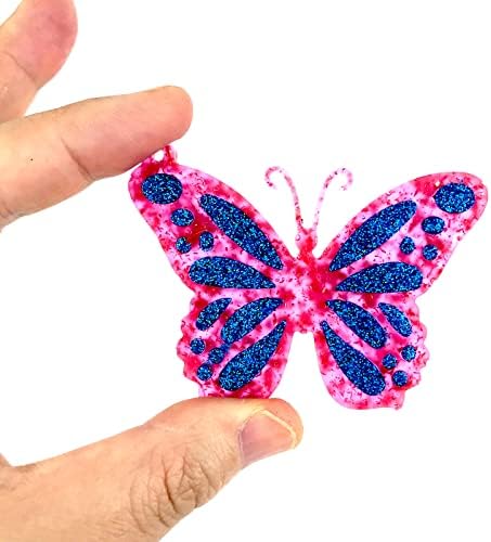 ID Tags for Butterfly Keychain Key Rings Earrings Silicone Resin Mold Varieties Butterflies Shaped Epoxy Silicone Casting Molds for Pendant Ornament, 3D DIY Making Keychain Decor Crafts - Image 4