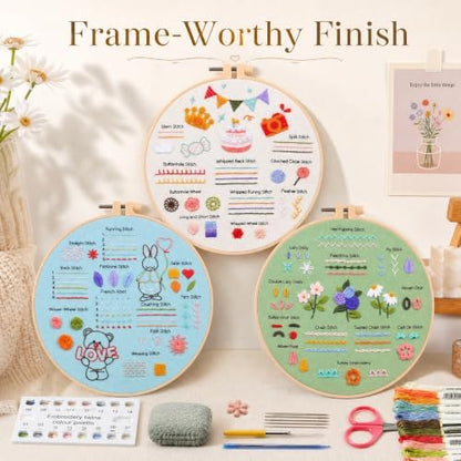 DOPLOEU 32 Essential Stitches Embroidery Kit for Beginners Adults - Image 4