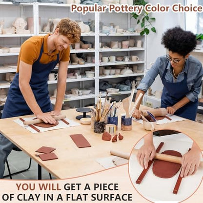 Sasylvia 10 Pcs Clay Pottery Rolling Pin Guides,5 Size,Reddish Brown - Image 4