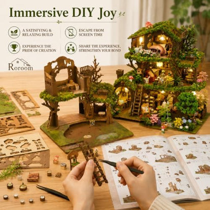 Roroom DIY Miniature House Kit, Fairy Forest Book House Dollhouse Kit - Image 7