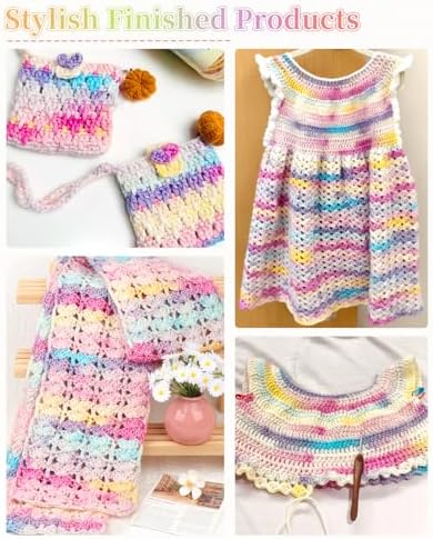 Coopay Yarn for Crocheting & Knitting, Gradient Cake Yarns (Fairy Tale) - Image 3