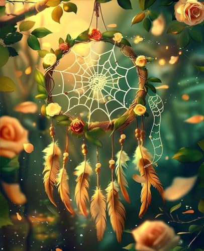 Dreamcatcher Paint by Numbers Kit for Adults Feather Paint by Numbers, DIY Acrylic Oil Painting Kits for Adults Beginners with Brushes, Hobbies for Women for Home Wall Decor, Gifts 12x16 in J-38 by Unknown