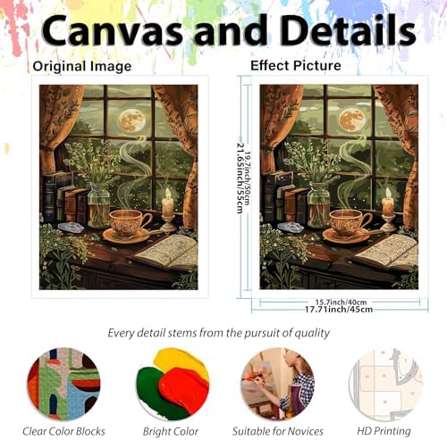 Night Paint by Numbers Kit for Adults, Paint by Number for Adults 16x20 in - Image 3