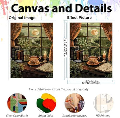 Night Paint by Numbers Kit for Adults, Paint by Number for Adults 16x20 in - Image 3