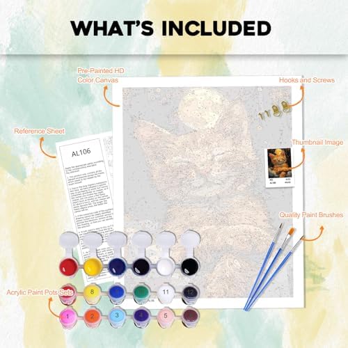 PHANTASYART Cat Paint by Numbers Kit for Adults 16x20inch - Image 5