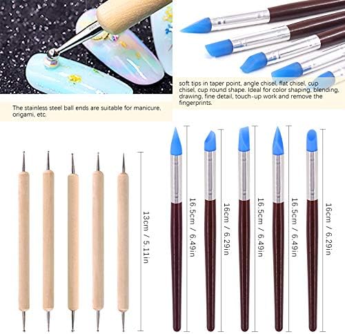 Swpeet 29Pcs Hand Modeling Clay Sculpting Tools Kits, Ball Stylus Tool, Wooden Dotting Tools, Rubber Tip Pens, Sculpture Knives, Ceramic Pottery Tools Sculpting Kit for Making Modeling Clay - Image 3