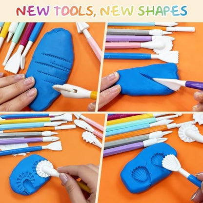 16PCS Double Head Sculpting Tools Set, Clay Tools Kit with 1.7 FL OZ Air Dry Clay Glaze for DIY Pottery, Molding Polymer Clay – Safe & Ergonomic Grip for Craft Lovers & Beginners - Image 5