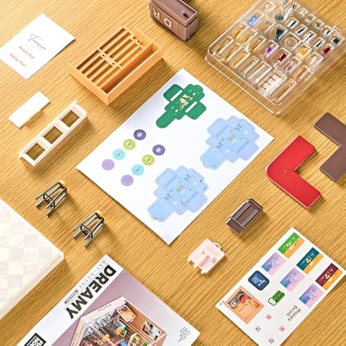 Super Mini Miniature Lounge Bar DIY Kit with Acrylic Display Case - Image 6