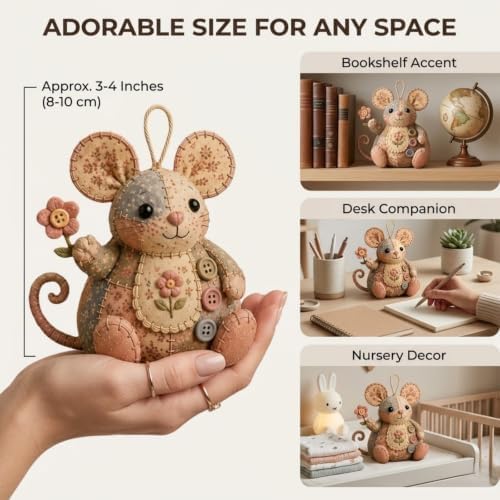 Patchwork Mouse DIY Kit – Complete Sewing Craft Set - Image 4