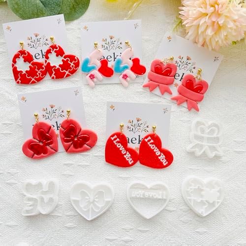 Xaekicr Heart Shape Polymer Clay Cutters Set – Polymer Molds & Clay Cutters for Polymer Clay, Decorative Earring, Clay Tools - Image 5