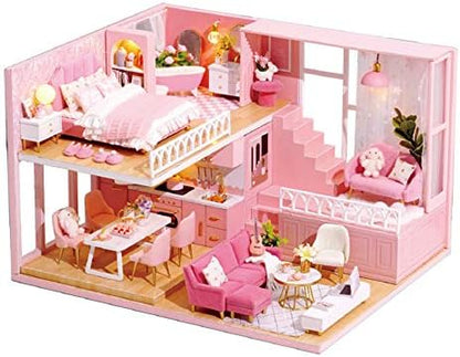 DIY Miniature Dollhouse Kit with Furniture Plus Dust Proof & Music Movement by TuKIIE