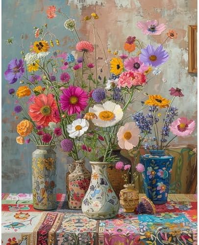PRASIO Flowers Paint by Numbers Kit for Adults Beginner 16x20 Inch by Unknown