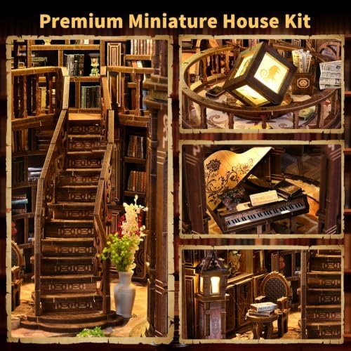 CLICLIET Book Nook Kit, Tiny Dollhouse 3D Wooden DIY Miniature House Kit - Image 4