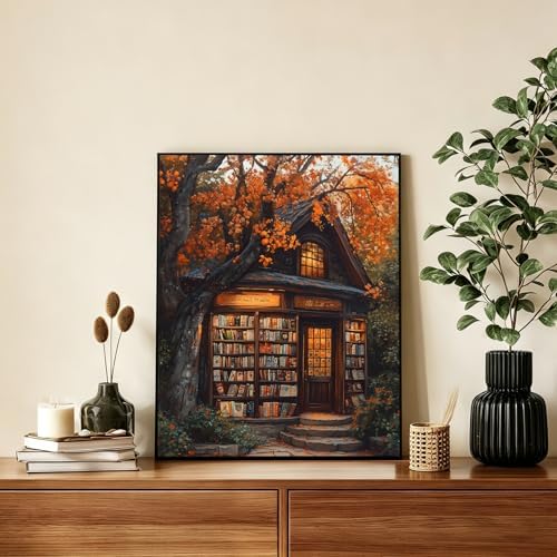 AUKELHJ Paint by Numbers Kit for Adults Beginner, Bookstore, 16X20 Inch - Image 2