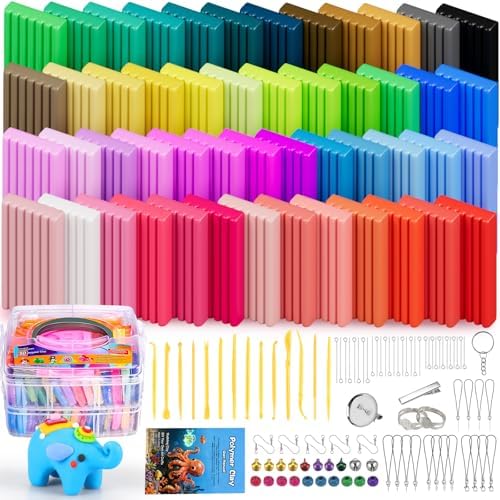Ixiaoyoo 51 Colors Polymer Clay, Oven Bake DIY Modeling Clay for Kids by Ixiaoyoo