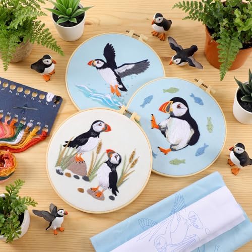 Mindsoft 3 Set Needlepoint Kit for Beginners with Hoop,Sea Bird - Image 4