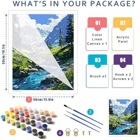 Mountain Paint by Number for Adults, Landscape Paint by Numbers for Adults - Image 2