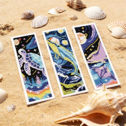ORIGACH 6 Set Cosmic Ocean Cross Stitch Bookmark Kit for Beginner - Image 5