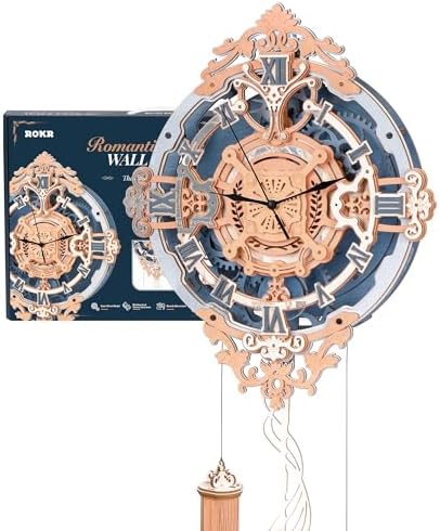 ROKR 3D Wooden Puzzles for Adults-DIY Wall Quartz Clock Kits-Wood Model Kits to Build for Teens Adults-Vintage Room Decor for Men Women by ROKR-InterestingSmartPuzzleToys