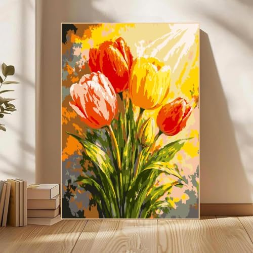 Mowana Tulips Paint by Numbers Kit for Adults Beginners - Image 2