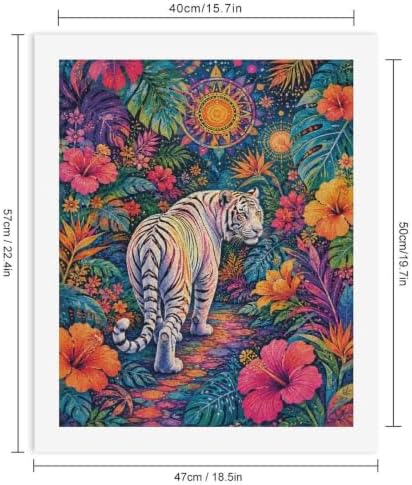 Bozfoxa Paint by Numbers Kit for Adults Beginner Tropical White Tiger - Image 3