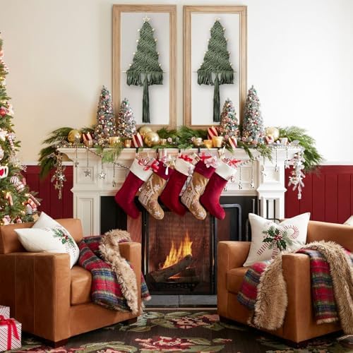Christmas Tree Macrame Wall Hanging Decor 9.84 × 22.8inch Xmas Tree Shape Boho Tapestry with Rustic Bead and Star Tree Topper Hand-Woven Crafts for Holiday Winter Decoration (Army Green) - Image 5