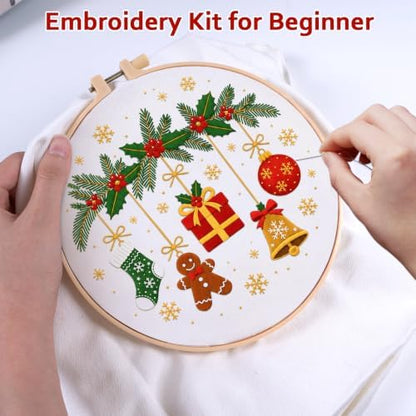 Nuberlic Christmas Embroidery Tote Bag Kit for Beginners - Image 5