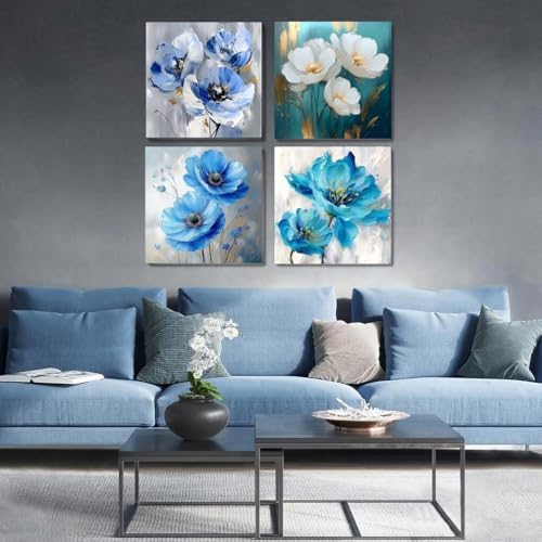 4 Pack Flowers Paint by Number for Adults Kids Framed, Easy Acrylic Adults Paint by Numbers Kits on Canvas with Paints and Brushes, Small Flowers Arts and Crafts Kits for Home Wall Decor (8 x 8 Inch) - Image 2