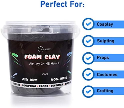 CALPALMY Moldable Foam Clay (Gray) - 300g High Density Air Dry Clay Perfect for Intricate Designs, Sculpting, Cosplay, Crafting, Prop Making - Cutting with Knife or Rotary Tool, Sanding or Shaping - Image 2