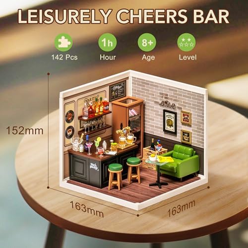 Super Creator-Mini Blocks Model Building Set for Adults, Miniature Plastic House Kit Super Store-Building Blocks Toys for Teens 8-12, DIY Crafts/Hobbies for Teens&Adults (Leisurely Cheers Bar) - Image 6