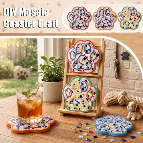 luperasol DIY Dog Paw Mosaic Tiles for Crafts, Mixed Color, 6 PCS - Image 5