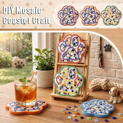 luperasol DIY Dog Paw Mosaic Tiles for Crafts, Mixed Color, 6 PCS - Image 5