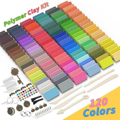 285 Pcs Polymer Clays 120 Bright Colors Oven Bake Clay Non-Sticky Modeling Clay DIY Starter Kit with Sculpting Tool and Accessories for Beginner Artists Jewelry Making Craft Gifts - Image 2