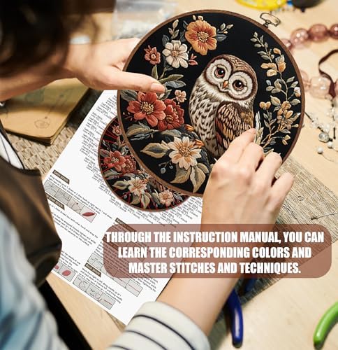 GOLDEN SMILE Owl Embroidery Kit for Adults Beginners - Image 3