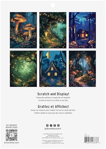 Brea Reese Magical Forest Scratch Art Paper Pad, 6 Metallic Craft Pages - Image 2
