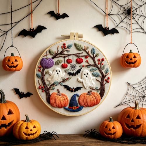 RUIQLXHANG Halloween Ghost Pumpkin Embroidery Kit for Beginners - Image 7