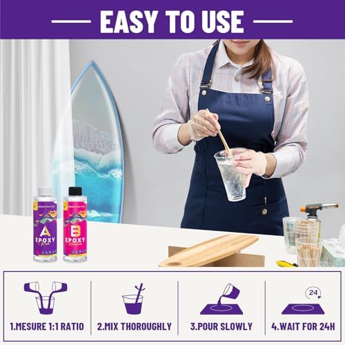 Bond Craftor Epoxy Resin Kit 16OZ, Resina Epoxica Kit for Beginners - Image 5